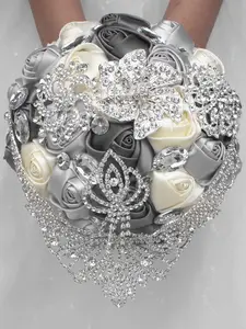 Luxurious Round Satin Bridal Bouquets