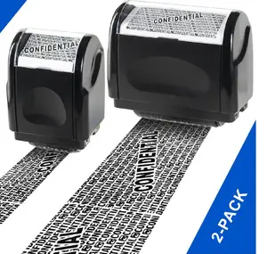 2 PACK-Privacy Protection Security Roller Stamp — Address & Billing Info Blocker, Home & Office Mailing Essentials 100m Long-Lasting Roll