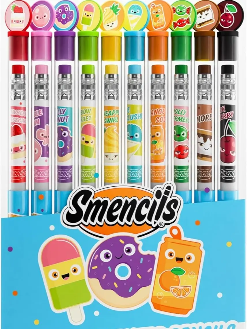 Smencils - Patented Gourmet Scented Graphite HB #2 Pencils Made from Recycled Newspapers, 10 Count, Gifts for Kids, School Supplies
