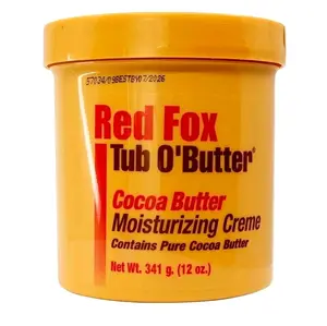 Red Fox Tub O'Butter Cocoa Butter Moisturizing Creme 12 oz Contains Pure Cocoa Butter Net Wt 341 g 12 oz