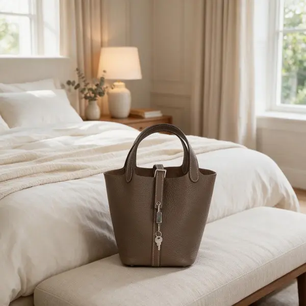 【Dream Edition Casual Bag】Top-grain leather Hand-stitched wax thread Premium versatile tote bag B11292