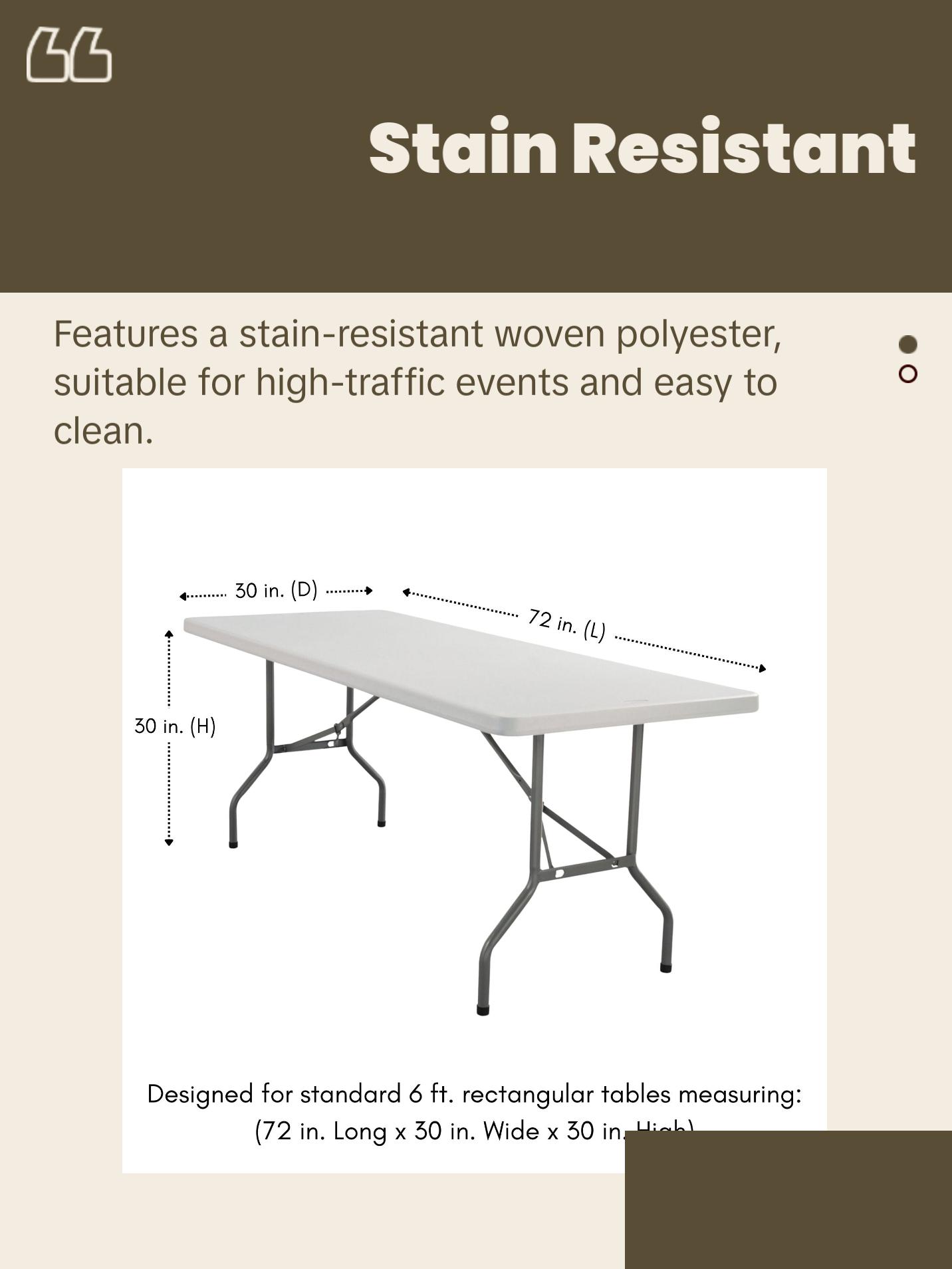 6 ft Rectangular Fitted Polyester Tablecloth Black