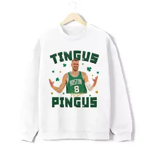 "Tingus Pingus Kristap Porzingis Sweatshirt Boston Basketball Custom Fan Art 1"