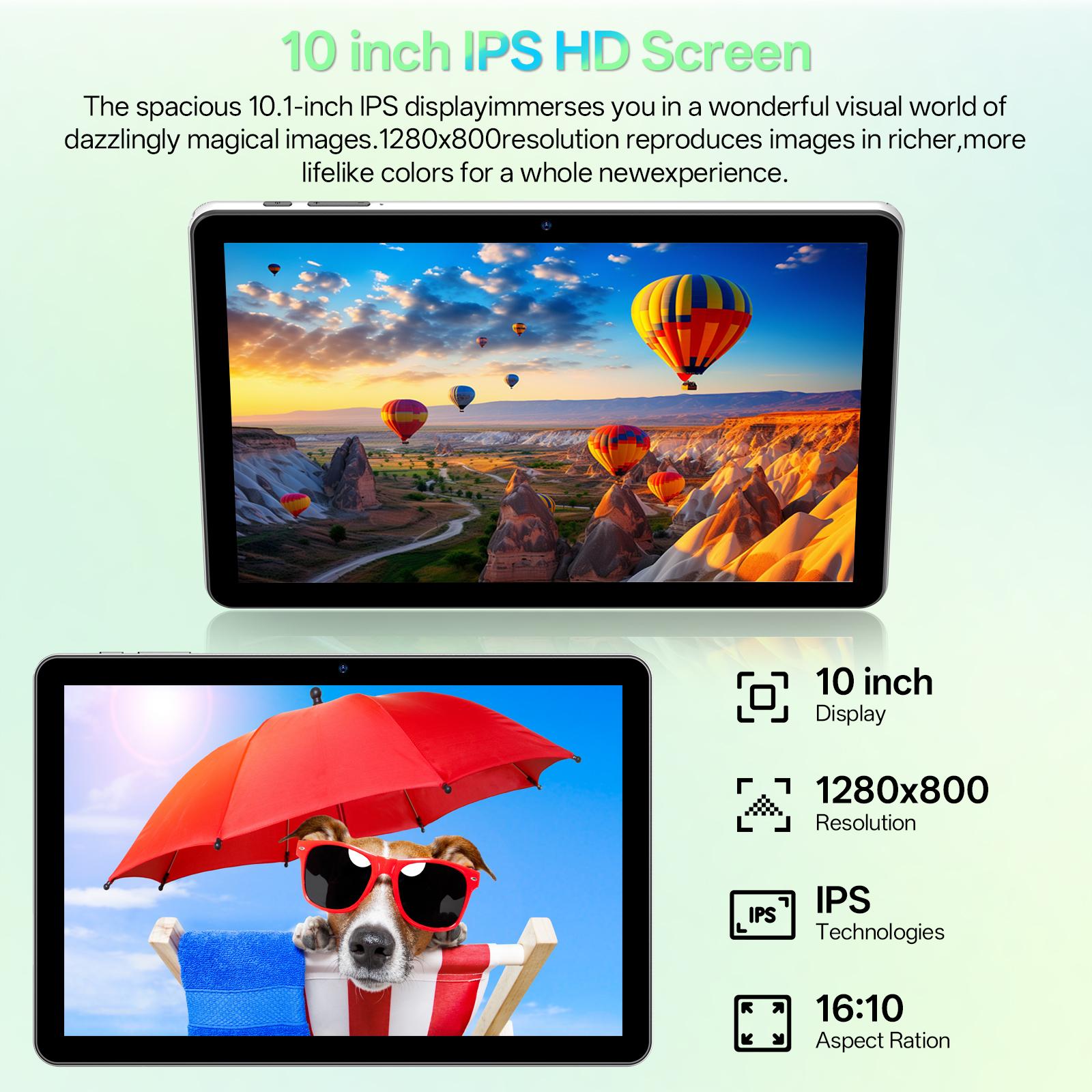 10 Inch Android Tablet, Latest Android 14 Tablet 8GB RAM 64GB ROM, WIFI Tablet, 2MP+2MP Camera, Stylus Without Electricity, 2 In 1 Tablet With Optional Keyboard, Case, Mouse, Stylus, Pen, Protective Case, Christmas gifts