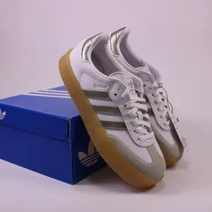 Adidas Sambae White Silver Metallic Women's Sneaker - Authentic Brand New Shoes JS3943