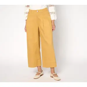 Me by Jennie Garth Petite Cara Twill Cropped Wide Leg Pants