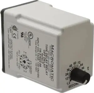Macromatic 11 Pin, Multiple Range DPDT Time Delay Relay 10 Contact Amp, 120 VAC/VDC, Knob TR-51622-09