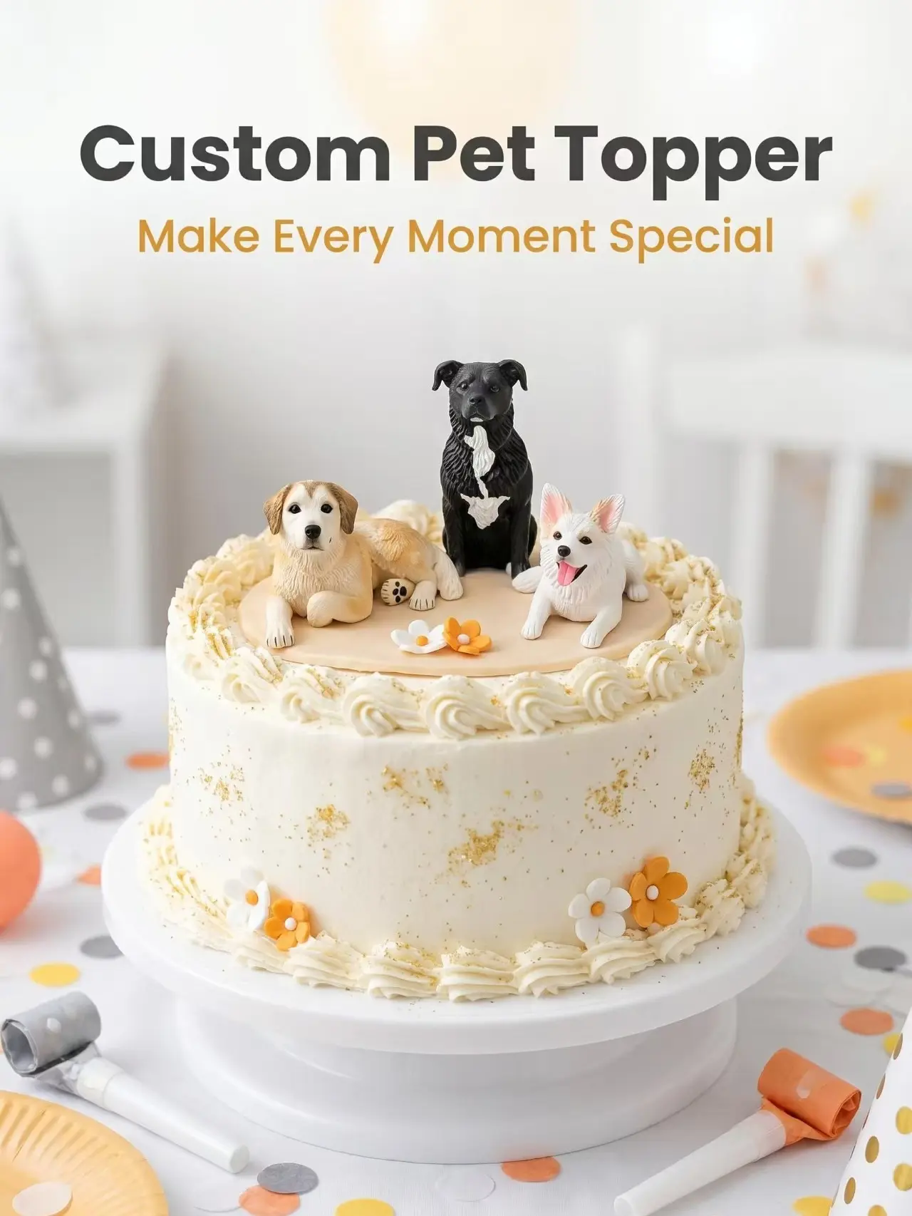 Custom Polymer Clay Pet Figurine - Handmade Dog & Cat Sculpture, Pet Memorial Decor Ornaments, Unique Keepsake for Birthday Wedding Gifts