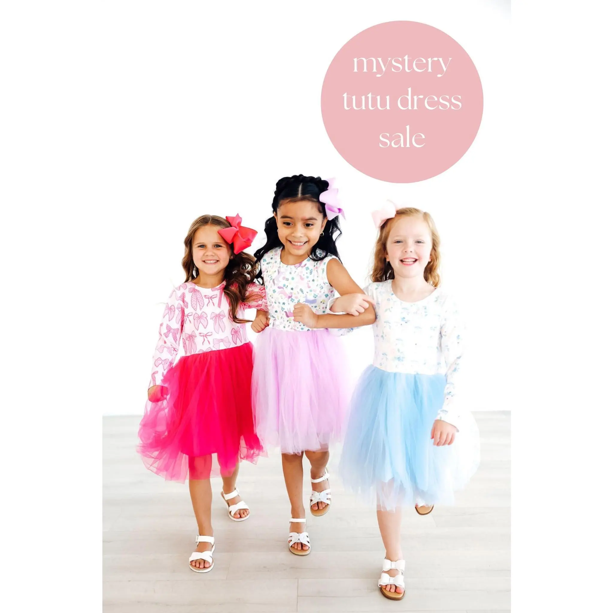 Mystery Tutu Dress SALE For Toddler & Kids - Cute Frock with Attached Skirt - Girl's Comfortable Summer Outfits - For Party, Outdoor & Casual Wear - Kids Fashion - Pack of 3