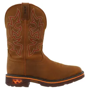 Justin Original Workboots Mens Resistor 11 Inch Waterproof Soft Toe  Work/Duty - Brown