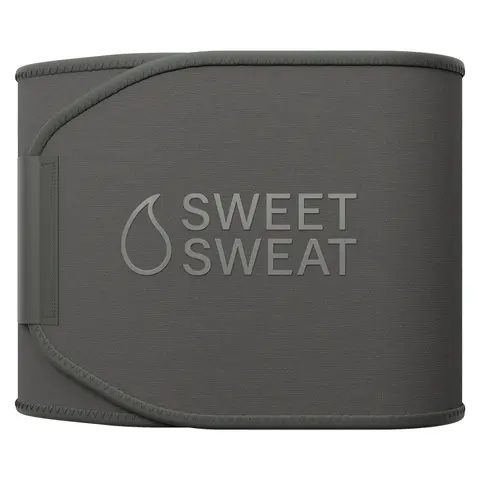 Sweet Sweat Ab Trainer for Women and Men - Sweat Band Waist Trainer Belt for High Intensity Training and Gym Workouts, 5 Adjustable Sizes
