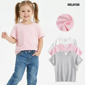 Holafish 3Pack Unisex Toddler Girls Cotton Tees, Soft Short Sleeve Crewneck Tops - Casual Everyday Playwear Essentials