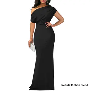 Ladies Elegant Sleeveless Off Shoulder Slim Fit Long Formal Party Evening Dress