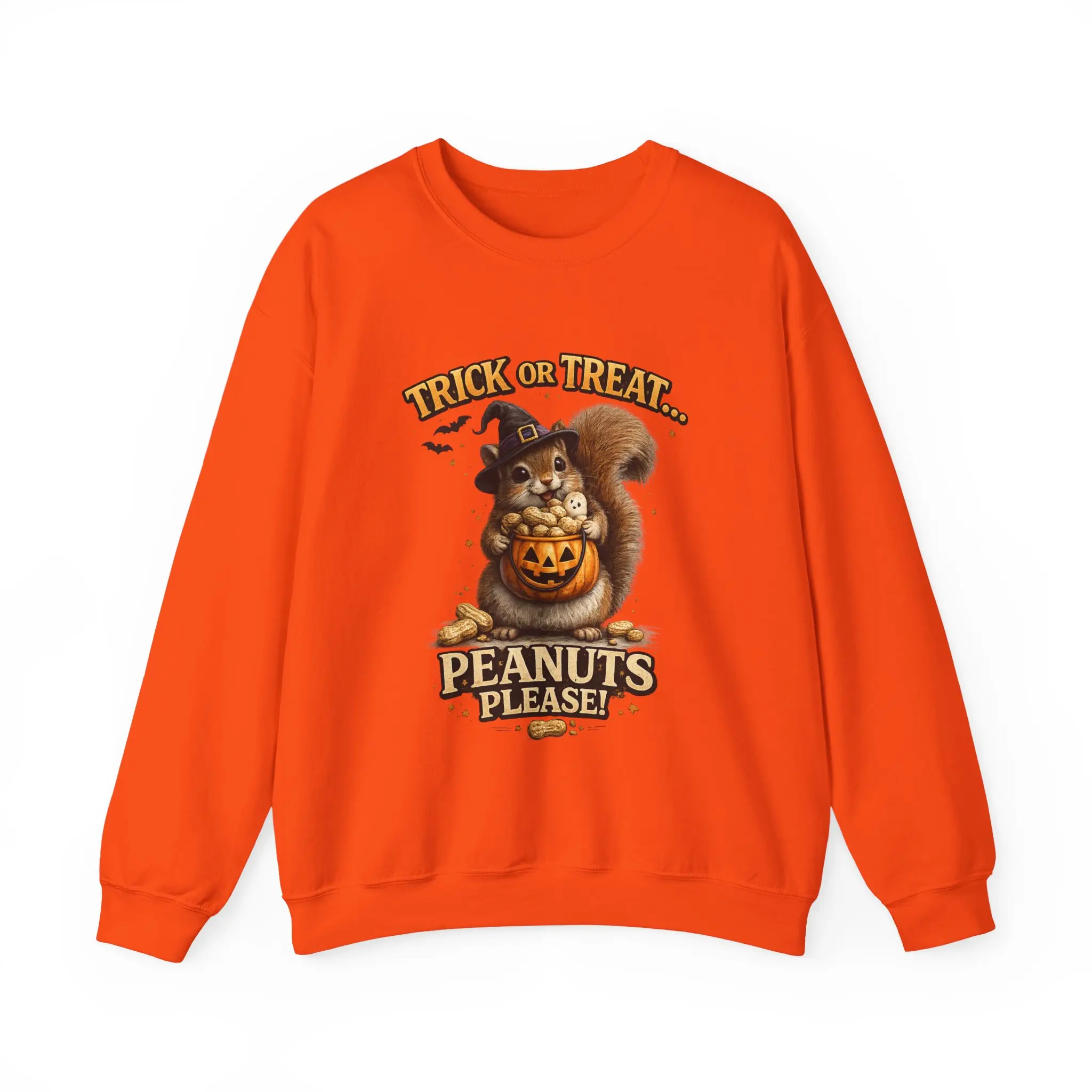 Trick or Treat Squirrel Jack-o'-Lantern Sweatshirt | Halloween Peanuts Please