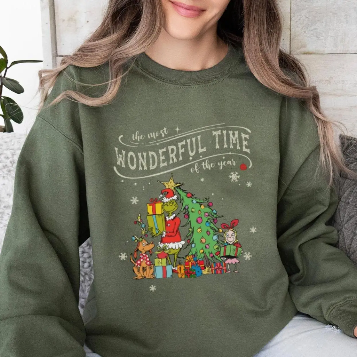 The Most Wonderful Time Of The Year Gr1nch Sweatshirt, Warm Christmas Sweatshirt, Timeless Design for All