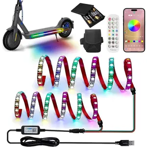 StoneBanks Scooter LED Lights for Night Riding, 47 Inch RGB Light Strip Battery Powered & Waterproof Electric Skateboard Light with Remote & App Control US