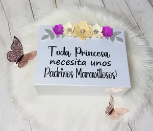 GODPARENTS-PADRINOS PROPOSAL BOX WITH WINE TUMBLERS FOR GIRL