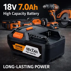 2-Pack Ridgid 18V Battery 7.0Ah Lithium-ion Replacement, Compatible with R840087 R840085 R840083 R840086 R840089 Cordless Tools, LED Fuel Gauge Included