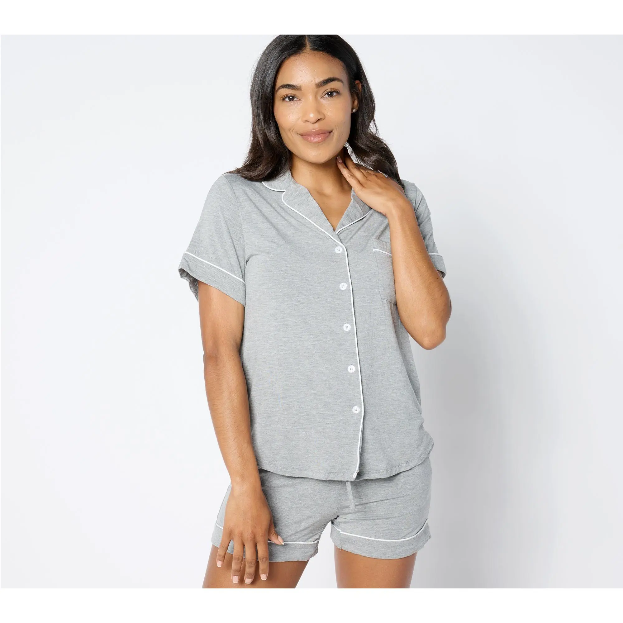 Cozy Earth Women's Short Sleeve Viscose Made from Bamboo PJ Set