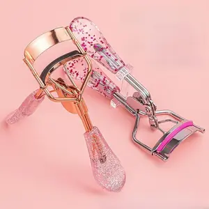2-Piece Eyelash Curler Set with Shiny Crystal Design, Quick Lash Curling Tool, Makeup Accessories, Perfect Gift for Friends & Beginners, Curl Lashes