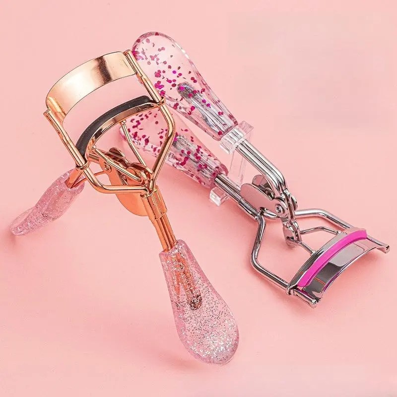 2-Piece Eyelash Curler Set with Shiny Crystal Design, Quick Lash Curling Tool, Beauty Lash Curler, Makeup Accessories, Perfect Gift for Friends & Beginners, Curl Lashes, Plastic Eyelash Curler