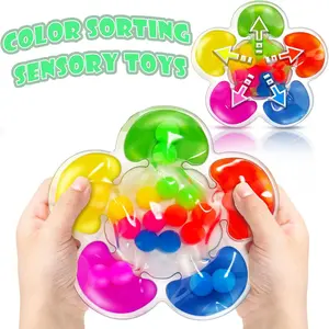 Color Sorting Toy and Shape Sorter Sensory Toy, Fine Motor Skills Game and Color Matching Preschool Learning Activity, Educational Calm Toy, Ideal Birthday Gift