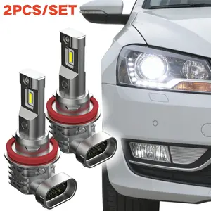 2 Pack H11/H8 Fog Bulbs, White LED Light Bulbs, 3200LM Brighter 1:1 6500K Cool White Light Bulbs Kit, Plug and Play Car Fog Lights Replacement, No Flicker 19W High Power with Built-in IC Driver, Compatible with H8/H11/H11LL/H8LL/H16 Type 2