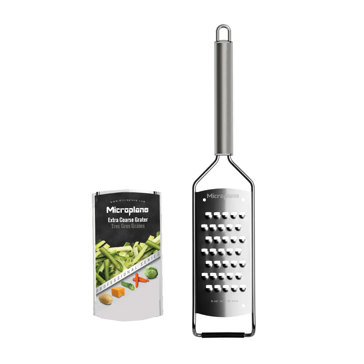 Microplane Professional Series Extra Coarse Grater – Stainless Steel Kitchen Grater for Potato, Cheese, Zucchini, Carrot, Apple & Cabbage
