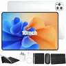 【TechVibes】10.1‑Inch Android 15 Tablet with 4GB RAM, 64GB Storage, Dual SIM, IPS 1280x800 Display, 5MP+13MP Camera, 5000mAh Battery, Radio, USB Adapter, Wireless Card & Keyboard Mouse Stylus Case Rear Remote Bluetooth Charging, Screen, Electr
