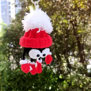 Crochet Soot Sprite Christmas Keychain, Amigurumi Ornament,bag charm, Holiday Crochet Decoration