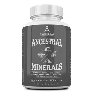 Ancestral Minerals Real Electrolytes with Magnesium Potassium Sodium 180 Capsules Supports Optimal Hydration Immune Health Athletic Performance Digestion and Remineralization Dietary Supplement - Fitness