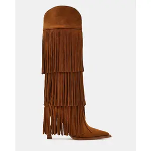 Steve Madden KINZEE FRINGE CHESTNUT SUEDE