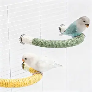 Bird Rope Perch Stand, U-Shaped and Wave Climbing Scratch Toy, Multiple Colors Available, Natural Foraging and Play