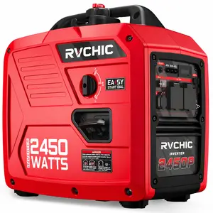 RVCHIC 2450W Portable Inverter Generator Quiet Gas Powered for Home Backup Camping RV 1800W Running 2450W Peak Easy Start Fuel Efficient