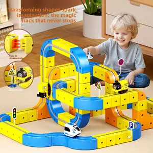 SKYQITIAN Cube-Style Electric Toy Train & Track Set, High-Speed Rail Model - DIY Versatile Railway Building Kit, Logic Puzzle & Spatial Reasoning Toy - Ideal Christmas/Birthday Gift for Boys