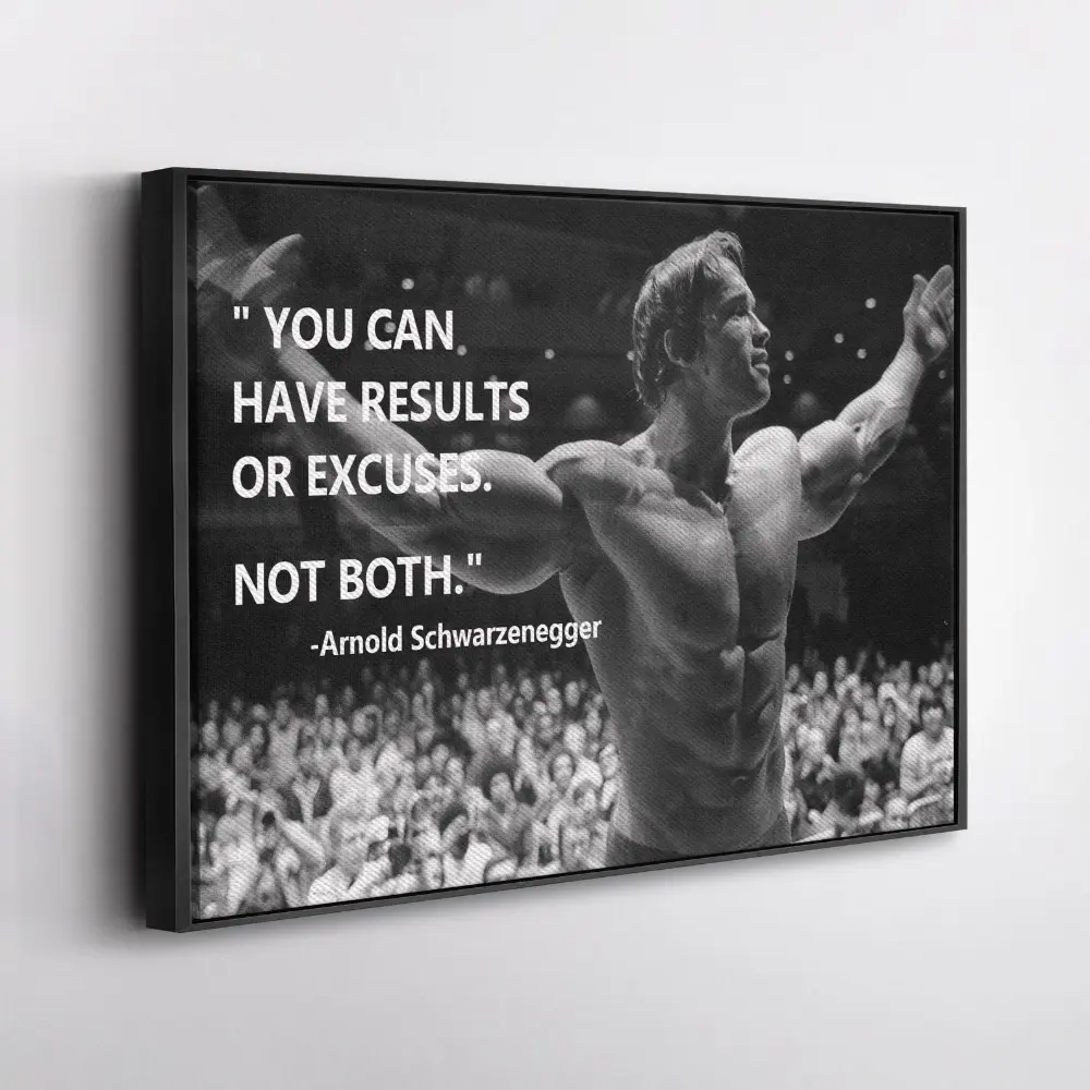 Motivational Arnold Schwarzenegger Canvas Print - Iconic Bodybuilding Quote Wall Decor, Fitness Legend Poster for Bedroom, Home Gym & Workout Motivation