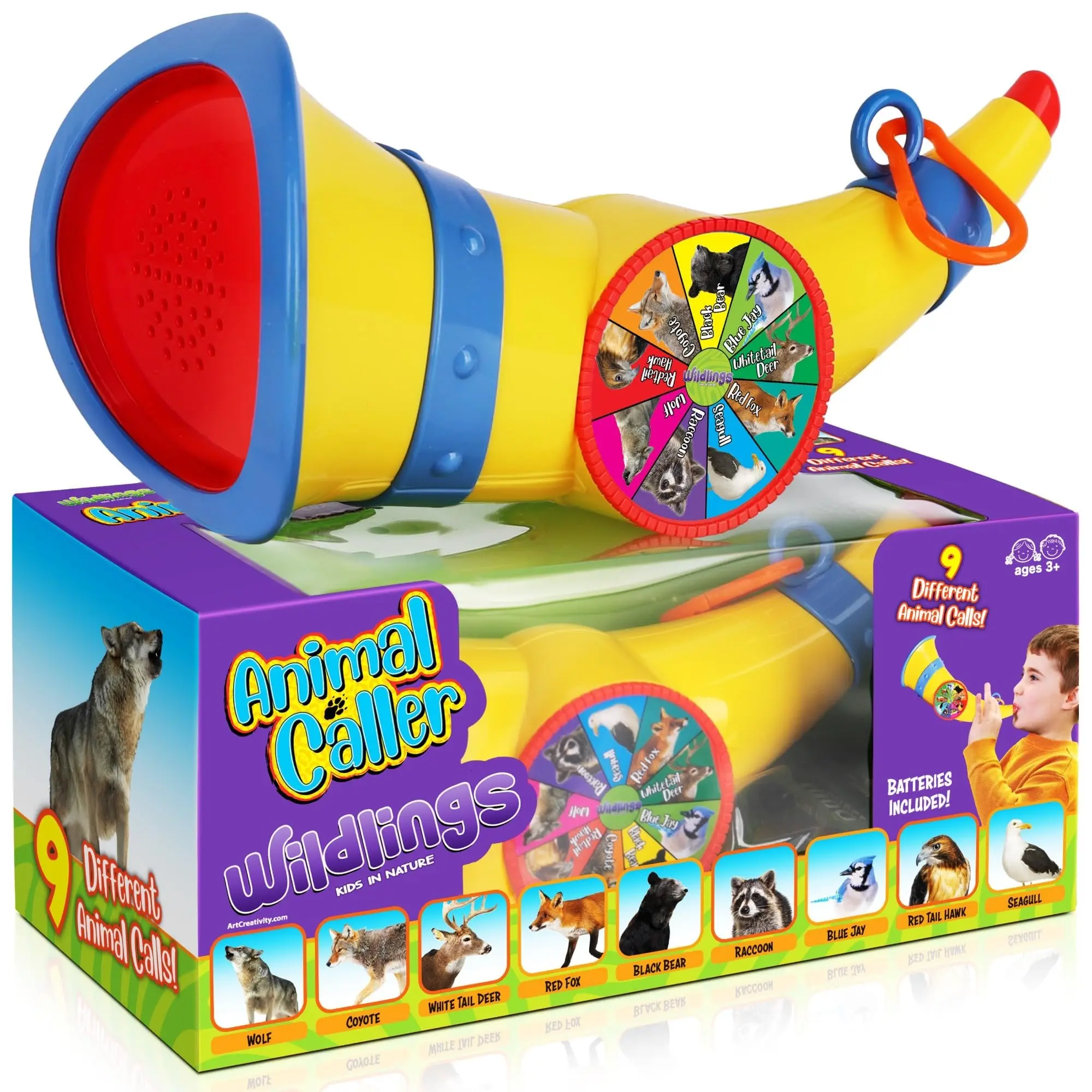 Wildlings Animal Caller Toy for Kids Ages 3-7, Unisex Educational Science Play Toy, 9 Real Animal Sounds, Encourages Art Creativity & Learning, Batteries Included