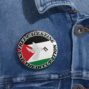 white dove free palestine end the occupation humanitarian activism clothespin button