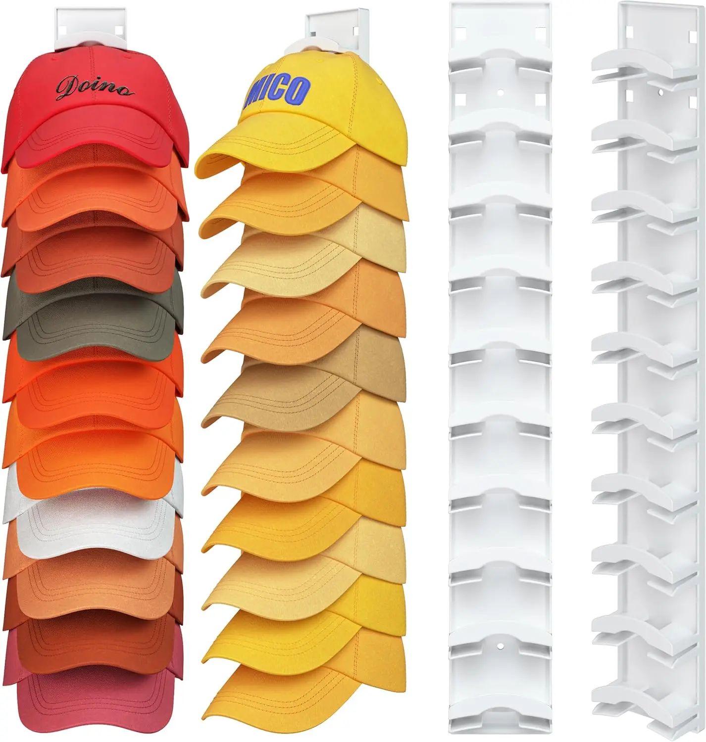 Hat Organizer with 20 card slots  Holds Baseball Basketball Golf Caps Jeans & Yoga Pants Fits All Cap Sizes Black hanger,gift,hanging clothes,multi hanger,hanger clips,legging hanger,skirt hanger,wardrobe storage