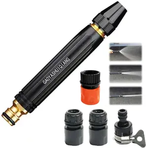 Portable High Pressure Car Wash Gun, 3/4 Inch Quick Connect Adapters, Multifunctional Garden Hose Nozzle, Adjustable Thickened Rod Spray, Suitable for Car Cleaning And Pet Grooming