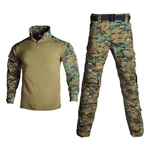 Men’s Camouflage Tactical Training Set – Breathable Combat Shirt & Cargo Pants Outdoor Military Uniform