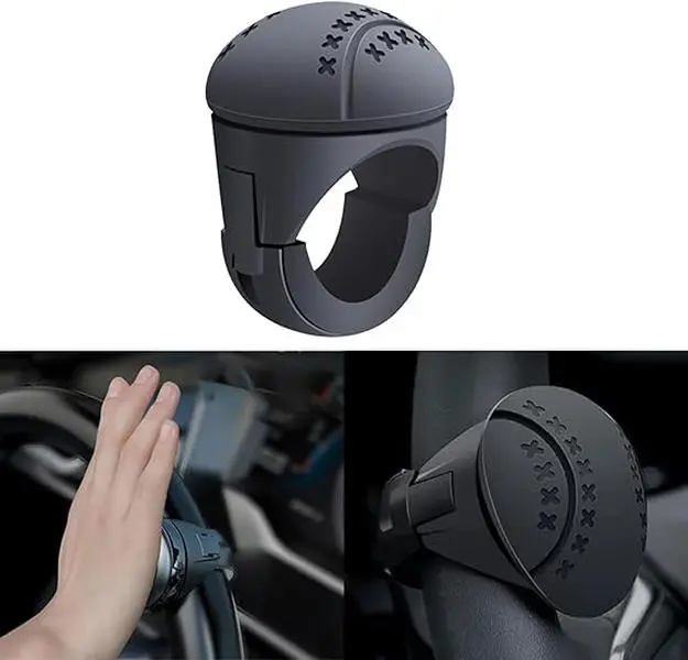 Car Steering Wheel Booster Ball, Silicone Steering Wheel Spinner, Car Steering Wheel Booster, Essential Steering Wheel Helper for Experienced Drivers, 360 Degree Rotation Labor-Saving Steering Knob Ball, Car Interior Accessories (Black-Type B)