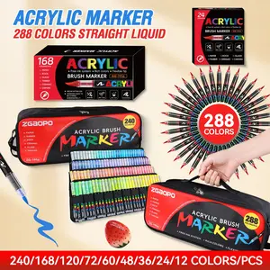 288 Color Acrylic Paint Markers Set, Liquid Ink Control Pens, Art Marker Pen, Rich Pigment, Smooth Flow, Stacking Colors, Ideal for DIY Crafts & School Supplies