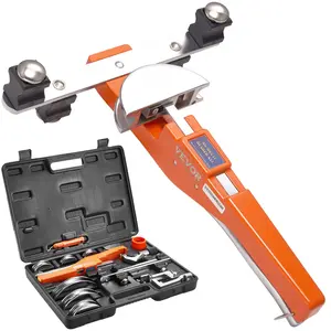 VEVOR Pipe Tube Bender, 1/4"-7/8" O.D. Ratcheting Tubing Bender, 90 °   Forward/Reverse Pipes Bending Tools with 7 Dies and Pipe Cutter for HVAC Air Conditioning Refrigerator Repair