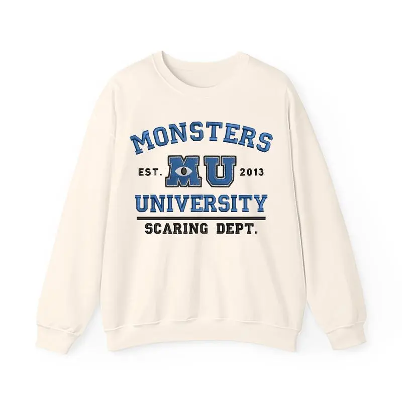 Monsters University sweatshirt Menswear Tops Womenswear Unisex Cotton Embroidered Long Sleeve Hoodie Love