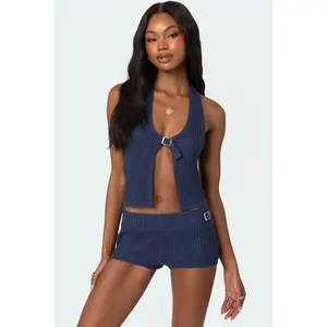Weekender Belted Knit Halter Top Weekender Belted Knit Halter Top