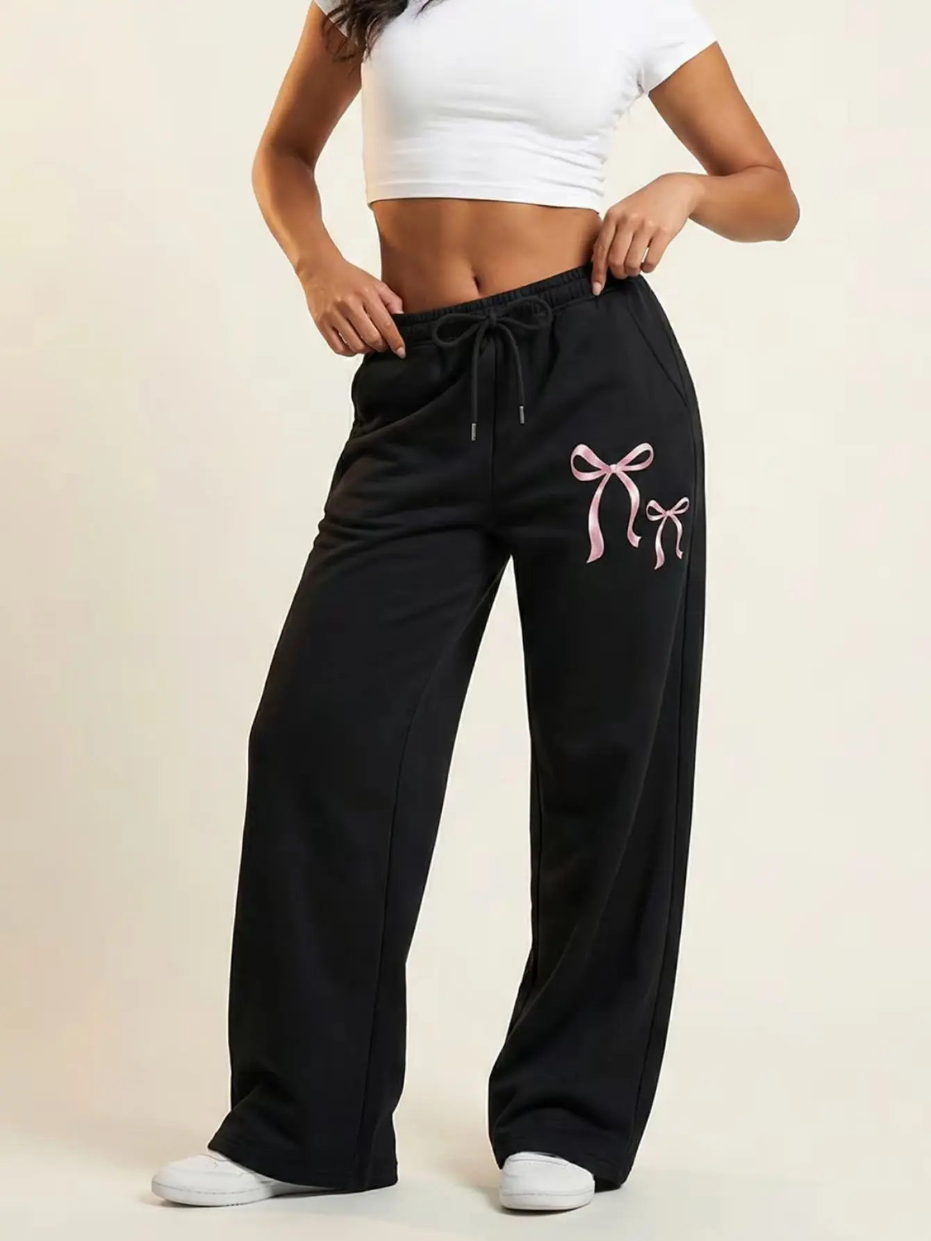 パンツ igusa 193 Lo-Fi girl cotton sweatpants Women's lightweight mixed-color grey wide-leg sweatpants