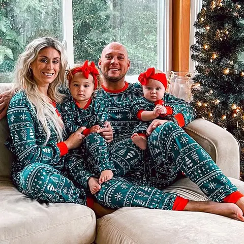 Merryreindeer Christmas Crew-Family Matching pjs family Christmas Pajamas 2026 Winter Green