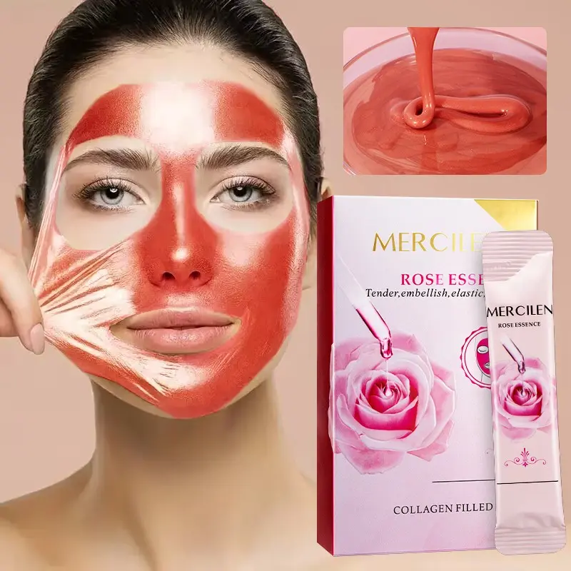 3 Box Dream Blue Rose Essence Collagen Hydration Mask, Hydrating and Firming, Deep Cleansing, Suitable for All Skin Types, Travel Size, Unisex
