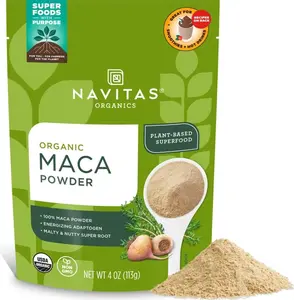 Navitas Organics Maca Powder – 100% Gelatinized Peruvian Maca for Adaptogen Smoothies, Lattes, Baking & More – Energize & Balance - USDA Organic, Non GMO, Vegan, Gluten Free (4oz. Bag, 23 Servings)